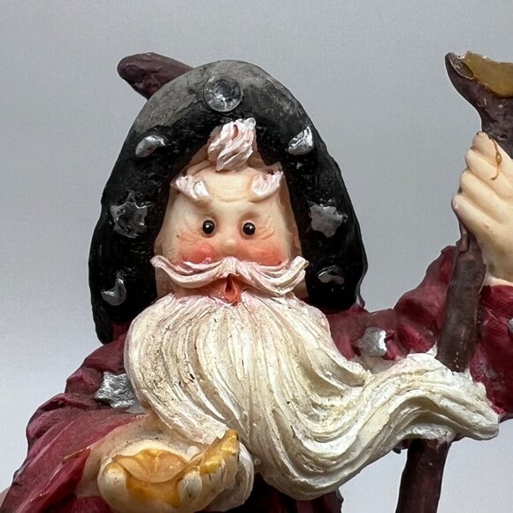 Vintage Wizard Figurines Set of 2 Starry Robes Fantasy Decor 1990s - Picture 3 of 9